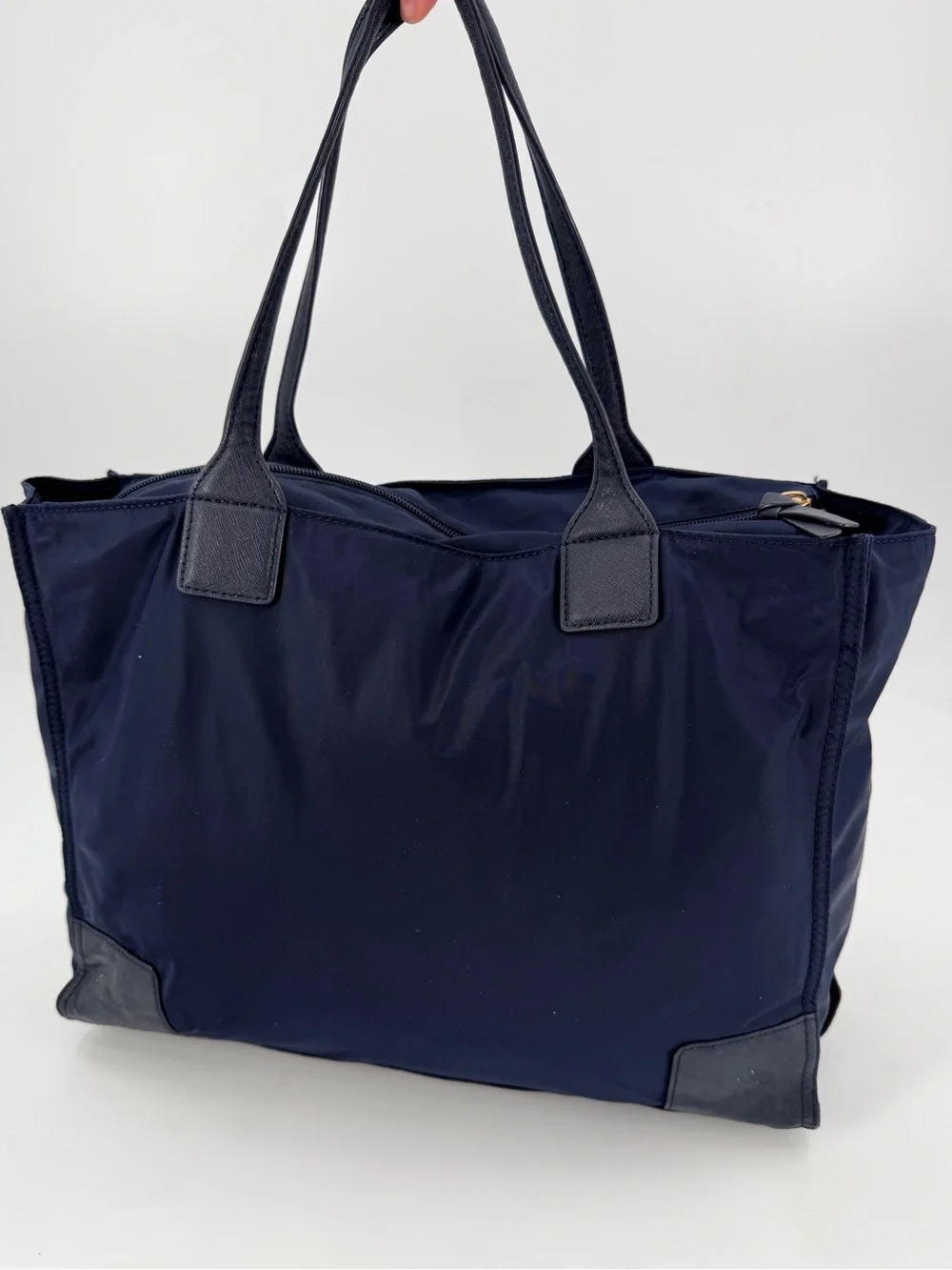 Tory Burch Ella Packable Lightweight Tote Blue Nylon Shopper Bag